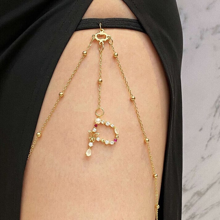 🎁Customized Gift-DIAMOND INITIAL LEG CHAIN