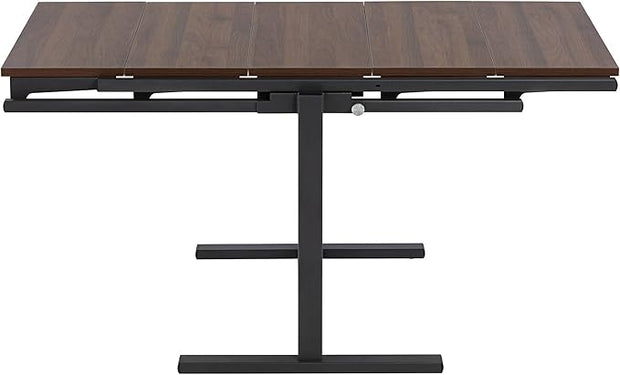 walnut and Gray convertible bookshelf dining table