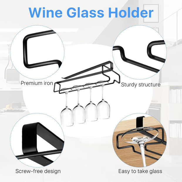 🔥Hot Sale - 49% Off🔥Under Cabinet Wine Glass Holder