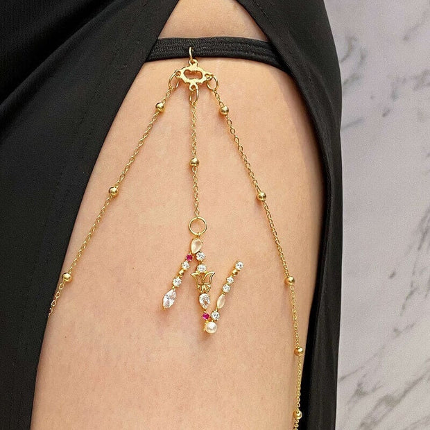 🎁Customized Gift-DIAMOND INITIAL LEG CHAIN